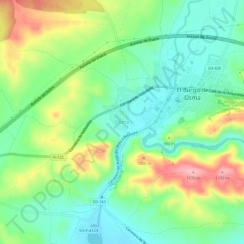 Osma topographic map, elevation, terrain