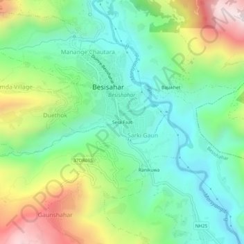 Sera Faat topographic map, elevation, terrain