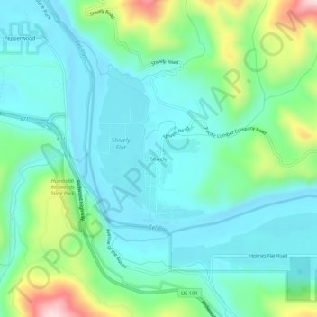 Shively topographic map, elevation, terrain