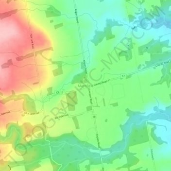 Mansfield topographic map, elevation, terrain