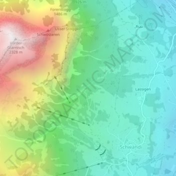 Trogenwald topographic map, elevation, terrain