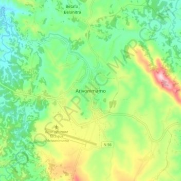 Arivonimamo topographic map, elevation, terrain
