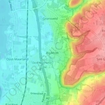 Rijckholt topographic map, elevation, terrain