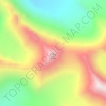 Iceland Peak topographic map, elevation, terrain