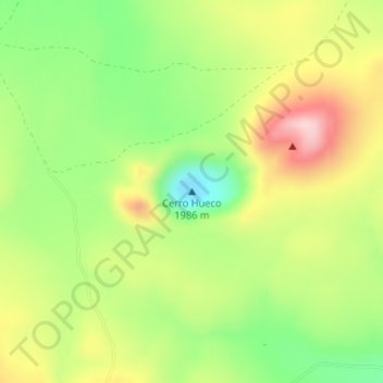Cerro Hueco topographic map, elevation, terrain