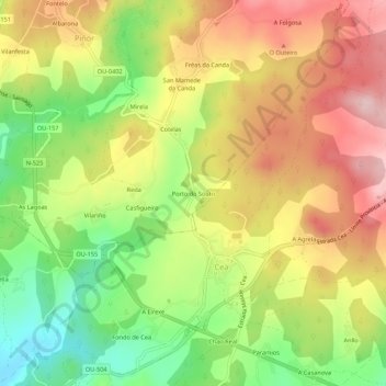 Porto do Souto topographic map, elevation, terrain