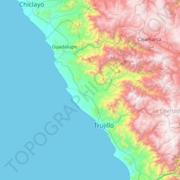 Province of Ascope topographic map, elevation, terrain