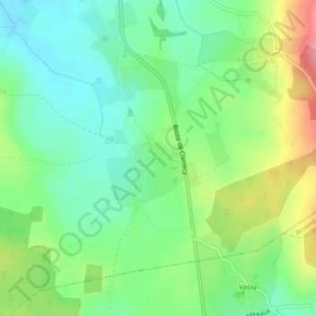 Thouez topographic map, elevation, terrain