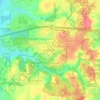 Alpine Hills topographic map, elevation, terrain
