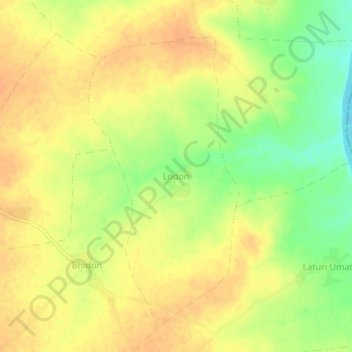 Lodon topographic map, elevation, terrain
