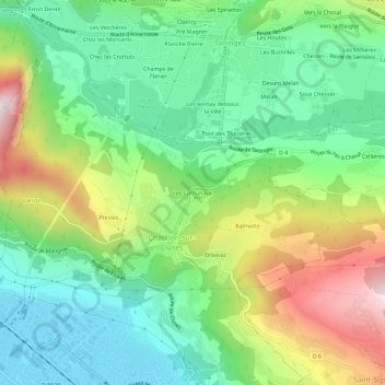 Les Comunaux topographic map, elevation, terrain