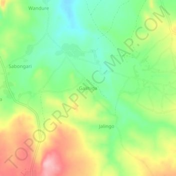 Gashiga topographic map, elevation, terrain