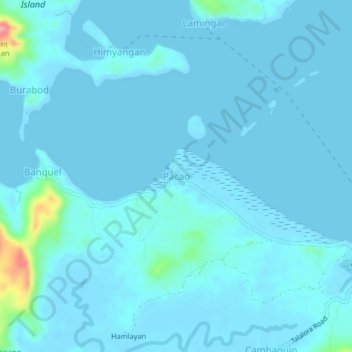 Pacao topographic map, elevation, terrain