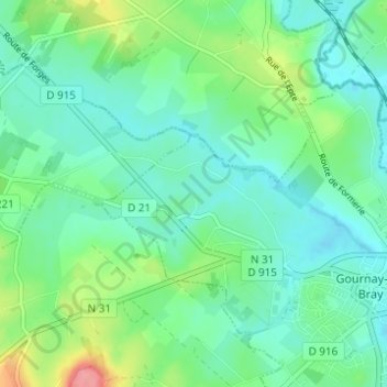 Ferme du Couvent topographic map, elevation, terrain