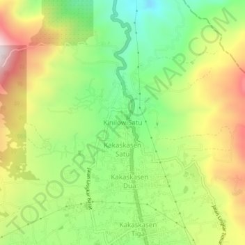 Kinilow Satu topographic map, elevation, terrain