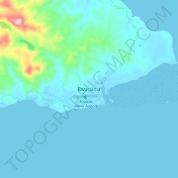 Bwagaoia topographic map, elevation, terrain