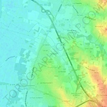 La Teppe topographic map, elevation, terrain
