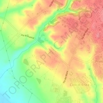 Pratica di Mare topographic map, elevation, terrain