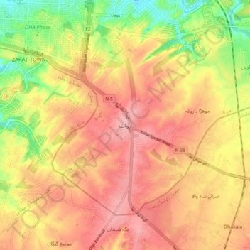 Rawat topographic map, elevation, terrain