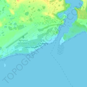 Chevery topographic map, elevation, terrain
