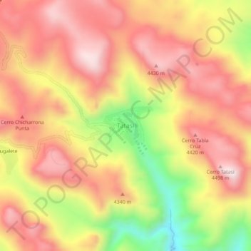 Tatasi topographic map, elevation, terrain