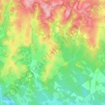 Artix topographic map, elevation, terrain