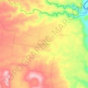 Pagalongan topographic map, elevation, terrain