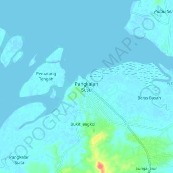 Pangkalan Susu topographic map, elevation, terrain