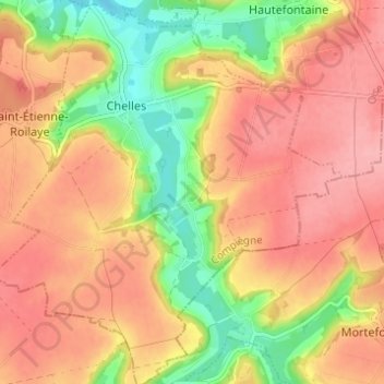 Bérogne topographic map, elevation, terrain
