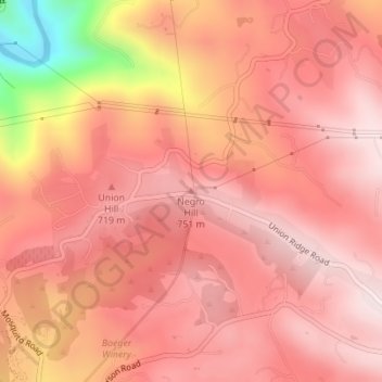 Negro Hill topographic map, elevation, terrain