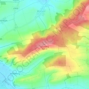 Kronberg topographic map, elevation, terrain