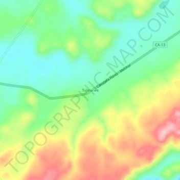 Tulipanes topographic map, elevation, terrain