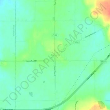 Brussels topographic map, elevation, terrain
