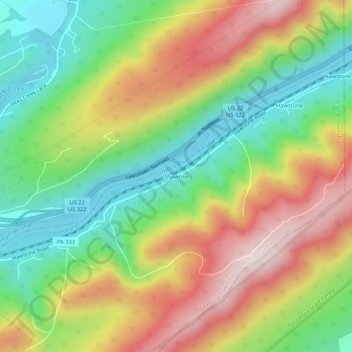 Shawnee topographic map, elevation, terrain