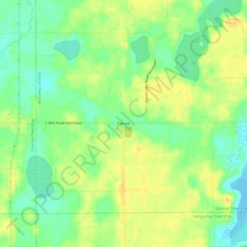 Parnell topographic map, elevation, terrain