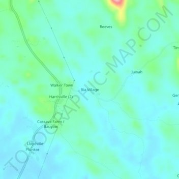 Bia Village topographic map, elevation, terrain