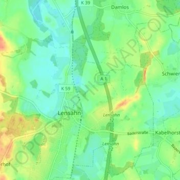 Brunskrug topographic map, elevation, terrain