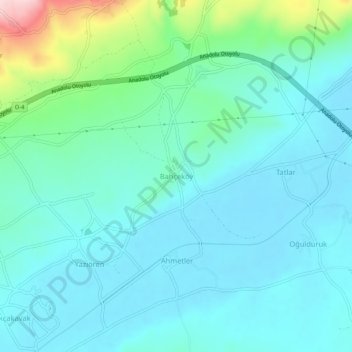 Bahçeköy topographic map, elevation, terrain