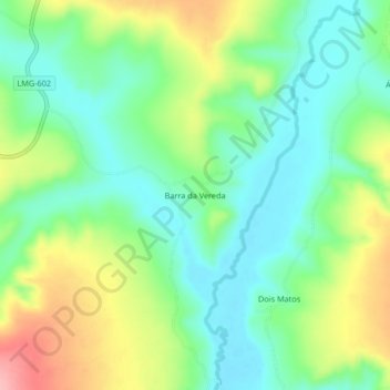 Barra da Vereda topographic map, elevation, terrain