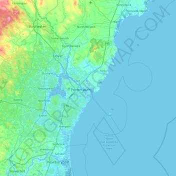 Jamaica Island topographic map, elevation, terrain