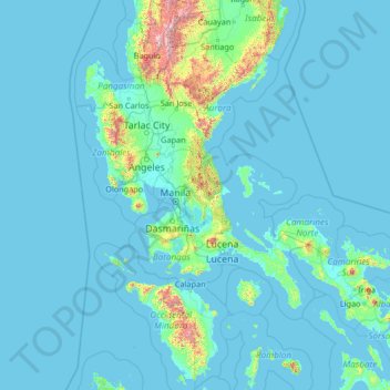 Rizal topographic map, elevation, terrain