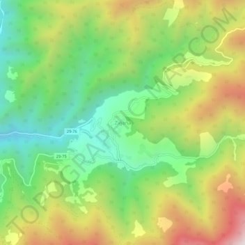Zigana topographic map, elevation, terrain
