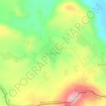 Fongolimbi topographic map, elevation, terrain