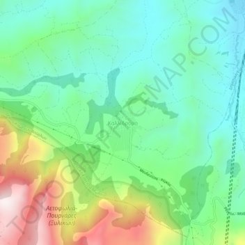 Kallidromo topographic map, elevation, terrain