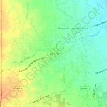 Idigarai topographic map, elevation, terrain