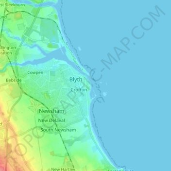 Blyth topographic map, elevation, terrain