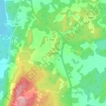 Nykyrka topographic map, elevation, terrain