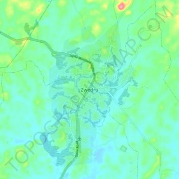 Zwedru topographic map, elevation, terrain