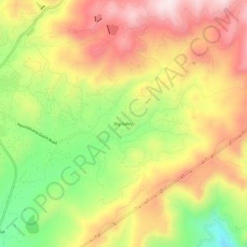 Big Valley topographic map, elevation, terrain