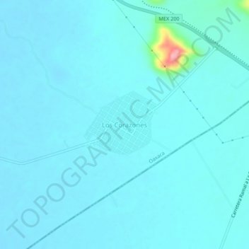 Los Corazones topographic map, elevation, terrain